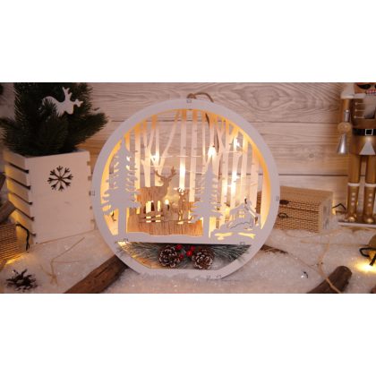   TRACON CHRHWR15WW LED karácsonyi dísz,fa, rénszarvas, elemes (X23023) Timer 6+18h,15LED, 3000K, 2xAAA