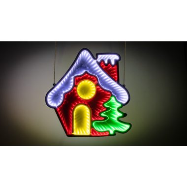 TRACON CHRMMH LED karácsonyi tükördísz , házikó, USB (X25014) USB, 1,5m, 327LED, 4,5W, RGB