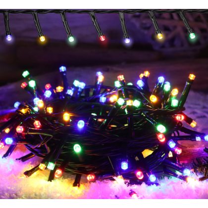   TRACON CHRSTHOB200RGB Karácsonyi fényfüzér, színes,kültéri/beltéri (X25028) 230VAC, 2+5M, 200LED, 3,6W, RGB, IP44