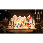   TRACON CHRVILLC15WW LED karácsonyi falu, fa, elemes (X25001) Timer 6+18h, 15LED, 3000K, 2xAA