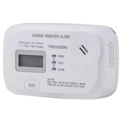 TRACON CO208A Szén-monoxid (CO) érzékelő 3 VDC (2x1,5V AA), >85 dB TRACON CO208A Szén-monoxid (CO) érzékelő 3 VDC (2x1,5V AA), >85 dB
