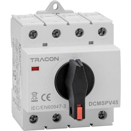 TRACON DCMSPV45 Sorolható szakaszoló kapcsoló PV rendszerekhez 1500VDC(25A), Ith:45A, 4P, 