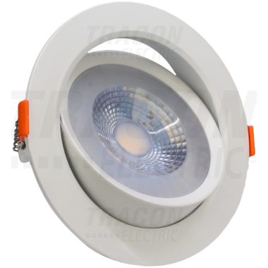 TRACON DLCOB12NW Beépíthető álmennyezeti LED lámpatest, forgatható 200-240 V, 50Hz, 12W, 4000K, 960lm, 38°, IP20, EEI=G