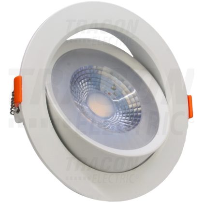   TRACON DLCOB12NW Beépíthető álmennyezeti LED lámpatest, forgatható 200-240 V, 50Hz, 12W, 4000K, 960lm, 38°, IP20, EEI=G