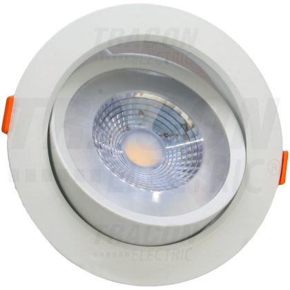   TRACON DLCOB7NW Beépíthető álmennyezeti LED lámpatest, forgatható 200-240 V, 50Hz, 7W, 4000K, 450lm, 38°, IP20, EEI=G