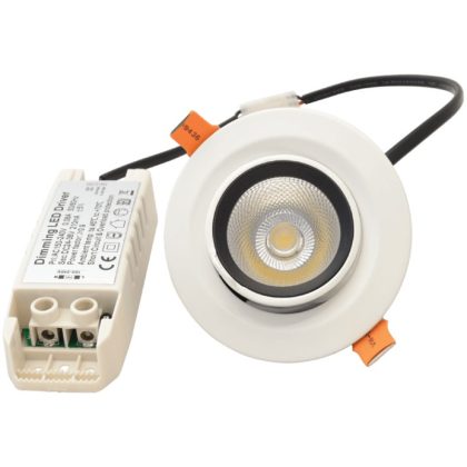   TRACON DLCOBA10W Beépíthető álmennyezeti LED lámpatest, forgatható200-240VAC, 10 W, 800 lm, 4000 K, IP40, EEI=A