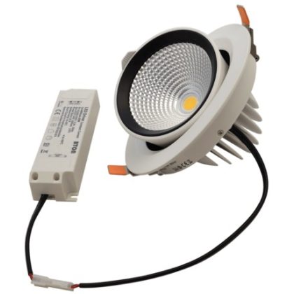   TRACON DLCOBA35WW Beépíthető álmennyezeti LED lámpatest, forgatható230 V, 50 Hz, 35 W, 3250 lm, 2700 K, EEI=A+