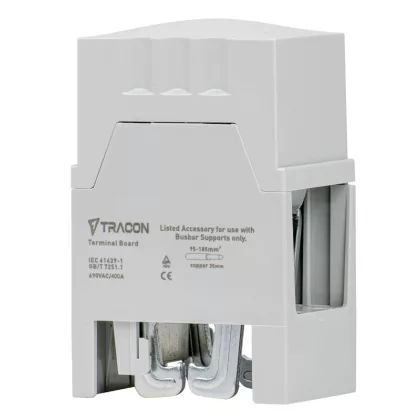   TRACON DSBCM1P300 Kábel leágazó modul, 300 A, 1P, 60 mm 1P, 95-185 mm2, 50x72x114 mm, (20,25,30x5,10 mm)