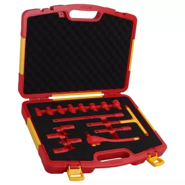 TRACON DSET16 16 db-os 1000V-ra szig. racsnis imbusz és dugókulcs készlet 1000V, CrV, 8-22mm, 4-8mm