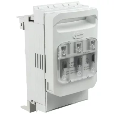 TRACON DSH00-3-60B Vízsz.szak.kapcs-bizt,gyűjtősín,alsó kábelcsatl,sarus+kapocs AC 400V, 160A, 100 kA; AC 690V, 100A, 50 kA; 3P,NH00,60mm,M8