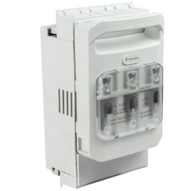 TRACON DSH00-3 Vízsz.szak.kapcs-bizt, szerelőlapra, saru + kapocs AC400V, 160A, AC 690V, 100A, 3P, NH00