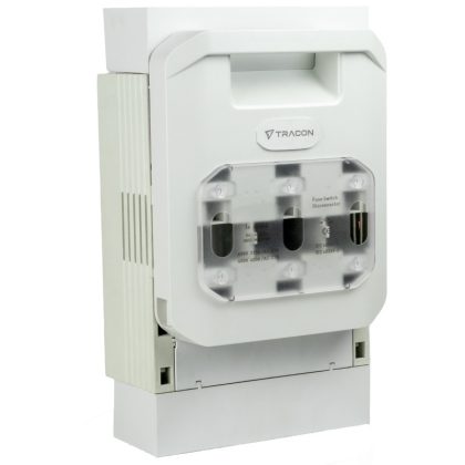   TRACON DSH2-3-60T Vízsz. szakaszolókapcs-bizt,gyűjtősín,fölső kábelcsatl,sarus AC 400V, 400A, 100kA; AC 690V, 315A, 50kA; 3P, NH2, 60mm,M10