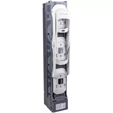 TRACON DSV2-3LV Függ. bizt. szakaszolókapcs, 400A, egyszerre nyit, V-kapocs 400/500V AC, 400 A, 100 kA; 690VAC, 315 A, 50 kA; 3x1P,NH2,V