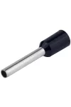 TRACON E13 Szigetelt (PA6.6) érvéghüvely, ónozott elektrolitréz, fekete 1,5mm2, L=14,6mm