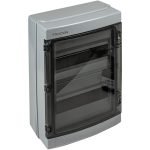   TRACON EDFKIP65N122 Falon kívüli elosztódoboz, átlátszó ajtóval, N/PE sínnel 2×12 mod, H×W×D=420×323.5×139.5mm, IP65,1000 VAC,1500 VDC