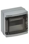 TRACON EDFKIP65N81 Falon kívüli elosztódoboz, átlátszó ajtóval, N/PE sínnel 1×8 mod, H×W×D=209×215×98mm, IP65, 1000 VAC, 1500 VDC