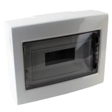 TRACON EDFKS-12/1 Falon kívüli elosztódoboz, füstszínű-sík ajtóval, NPE nélkül 1×12 (12) modul, IP40, (H×W×D=260×330×92mm)