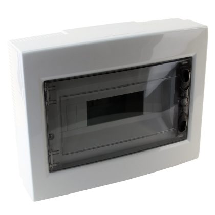   TRACON EDFKS-12/1 Falon kívüli elosztódoboz, füstszínű-sík ajtóval, NPE nélkül 1×12 (12) modul, IP40, (H×W×D=260×330×92mm)