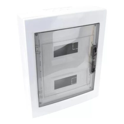   TRACON EDFKS-12/2 Falon kívüli elosztódoboz, füstszínű-sík ajtóval, NPE nélkül 2×12 (24) modul, IP40, (H×W×D=415×330×100mm)