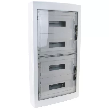 TRACON EDFKS-18/4 Falon kívüli elosztódoboz, füstszínű-sík ajtóval, NPE nélkül 4×18 (72) modul, IP40, (H×W×D=872×464×120mm)