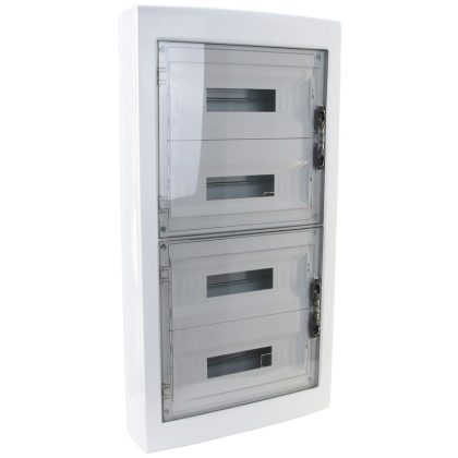   Cutie distribuție PT TRACON EDFKS-18/4 cu ușă plată fumuriu 4 × 18 (72) modul, IP40, (H × L × D = 872 × 464 × 120mm)