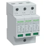   TRACON ESPD1+2-12.5-3P T1+T2 AC típusú túlfeszültséglevezető, cserélhető betéttel Uc:275V; Iimp:12,5kA; In:20kA; Imax:50kA; Up:1,3kV; 3P