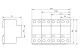 TRACON ESPD1+2+3-25-4P T1+T2+T3 AC típusú túlfeszültség levezető, egybeépített Uc:275V; Iimp:25kA; In:25kA; Uoc:20kV; Up:1,3kV; 4P