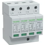   TRACON ESPD2-70-4P T2 AC típusú túlfeszültség levezető, cserélhető betéttel Uc:275V; In:40kA; Imax:70kA; Up:1,7kV; 4P