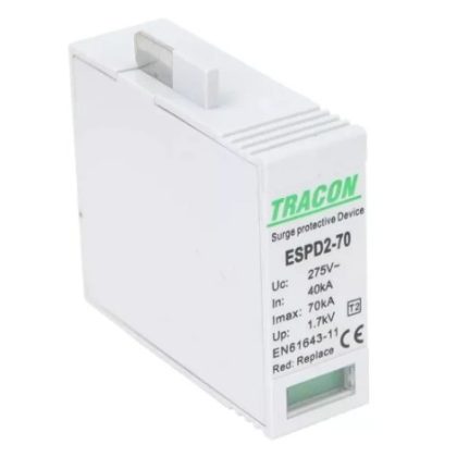   TRACON ESPD2-70M T2 AC típusú túlfeszültség levezető betét 70 M Uc:275V; In:40kA; Imax:70kA; Up:1,7kV