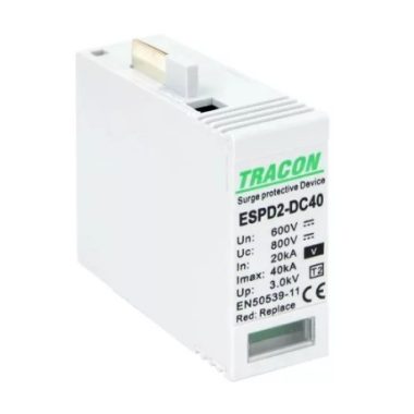 TRACON ESPD2-DC40-600V T2 DC típusú V túlfeszültség levezető betét 600V Ucpv: 800V; In:20kA; Imax:40kA; Up:2,6kV; Var