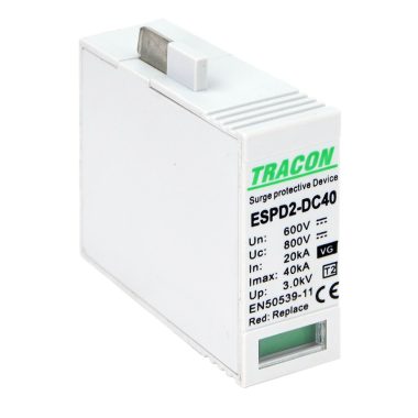 TRACON ESPD2-DC40-600VG T2 DC típusú VG túlfeszültséglevezető betét 600V Ucpv: 800V; In:20