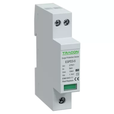 TRACON ESPD3-10-1+1P T3 AC típusú túlfeszültség levezető, egybeépített Uc:275V; In:10kA; Uoc:20kV; Up:1,2kV; 1+1P