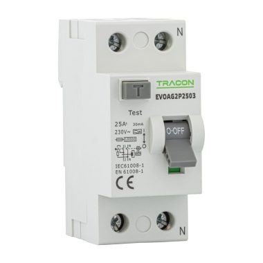 TRACON EVOAG2P10003 Áram-védőkapcsoló, 2 pólusú 100A, 30mA, 10kA, A TRACON EVOAG2P10003 Áram-védőkapcsoló, 2 pólusú 100A, 30mA, 10kA, A