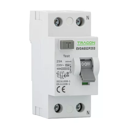 TRACON EVOAGS2P1003 Áram-védőkapcsoló, 2 pólusú 100A, 300mA, 10kA, A/S (Fi-relé) TRACON EVOAGS2P1003 Áram-védőkapcsoló, 2 pólusú 100A, 300mA, 10kA, A/S (Fi-relé)