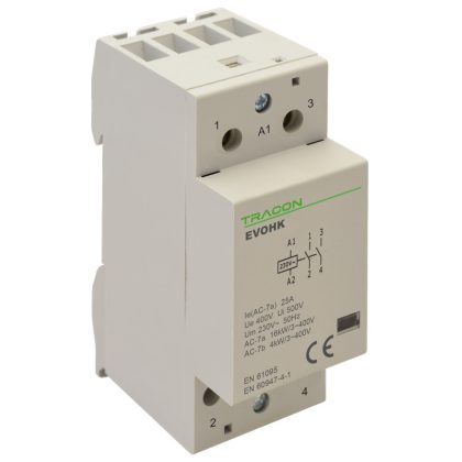   TRACON EVOHK2-40 Installációs kontaktor 230V, 50Hz, 2 Mod, 2×NO, AC1/AC7a, 40A,