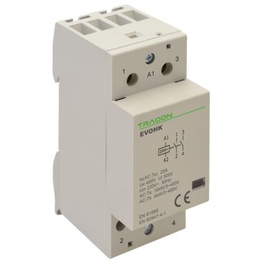 TRACON EVOHK2-63 Installációs kontaktor 230V, 50Hz, 2 Mod, 2×NO, AC1/AC7a, 63A,