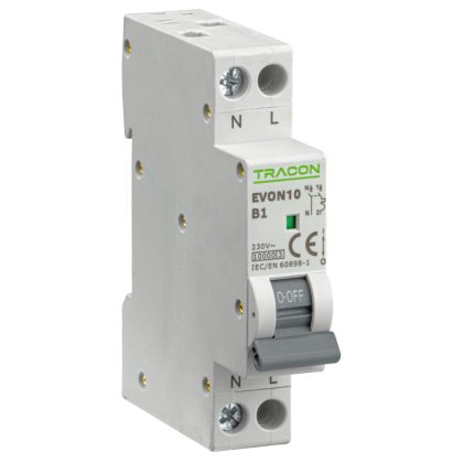 TRACON EVON10B2 Kismegszakító, 1+N pólus, B karakterisztika 2A, B, 1P+N, 10kA TRACON EVON10B2 Kismegszakító, 1+N pólus, B karakterisztika 2A, B, 1P+N, 10kA