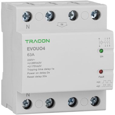 TRACON EVOUO4P63 Aut. visszakapcsoló fesz. növekedési/csökkenési relé AC230V,4P,63AU>:265V
