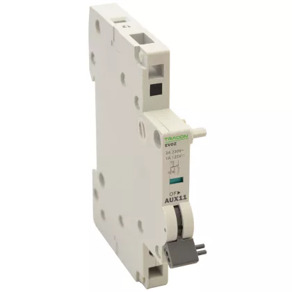   TRACON EVOZ-AUX11 Segédérintkező EVOZ kismegszakítóhoz 230V, 50Hz, In:6A W=9mm; 0,5-4mm2