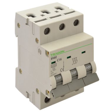 TRACON EVOZ3C63 Kismegszakító, 3 pólus, C karakterisztika 63A, C, 3P, 6kA