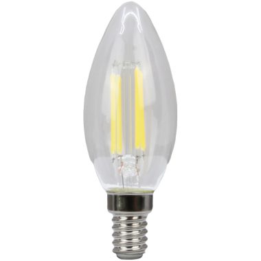 TRACON FILC354WW COG LED gyertya fényforrás, átlátszó 230 VAC, E14, 4W, 470 lm, C35, 2700K, EEI=E