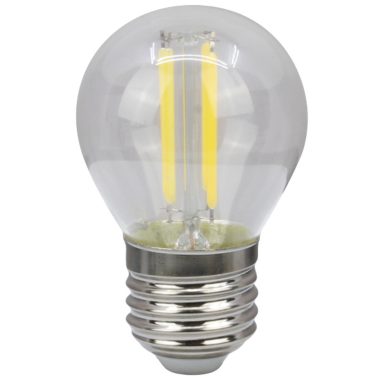 TRACON FILG454NW COG LED gömb fényforrás, átlátszó 230 VAC, E27, 4W, 470 lm, G45, 4000K, EEI=E