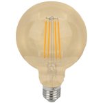   TRACON FILGG958W COG LED gömb fényforrás, arany 230 VAC, E27, 7W, 800 lm, G95, 2500K, EEI=E