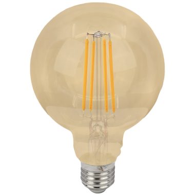 TRACON FILGG958W COG LED gömb fényforrás, arany 230 VAC, E27, 7W, 800 lm, G95, 2500K, EEI=E