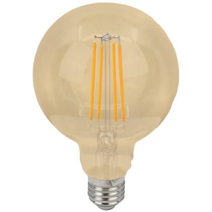   TRACON FILGG958W COG LED gömb fényforrás, arany 230 VAC, E27, 7W, 800 lm, G95, 2500K, EEI=E