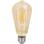   TRACON FILGST648W COG LED fényforrás, arany 230 VAC, E27, 8W, 800 lm, ST64, 2500K, EEI=F