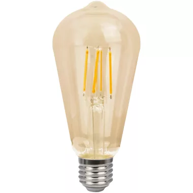 TRACON FILGST648W COG LED fényforrás, arany 230 VAC, E27, 8W, 800 lm, ST64, 2500K, EEI=F