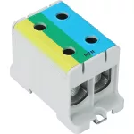   TRACON FLEAL-150/2KZS Főáramköri leágazó kapocs,sínre szerelhető,kék-zöld-sárga 35-150mm2, max. 1000VAC/1500VDC, max.320A