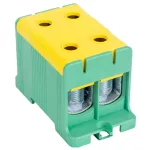  TRACON FLEAL-150/2ZS Főáramköri leágazó kapocs, sínre/felületre, zöld/sárga 35-150mm2, max. 1000VAC/1500VDC, max.320A