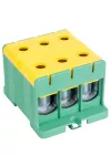 TRACON FLEAL-150/3ZS Főáramköri leágazó kapocs, sínre/felületre, zöld/sárga 35-150mm2, max. 1000VAC/1500VDC, max.320A